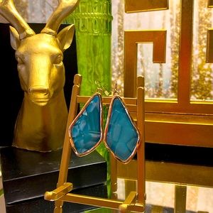 Gorgeous Gold Inland Turquoise Earrings